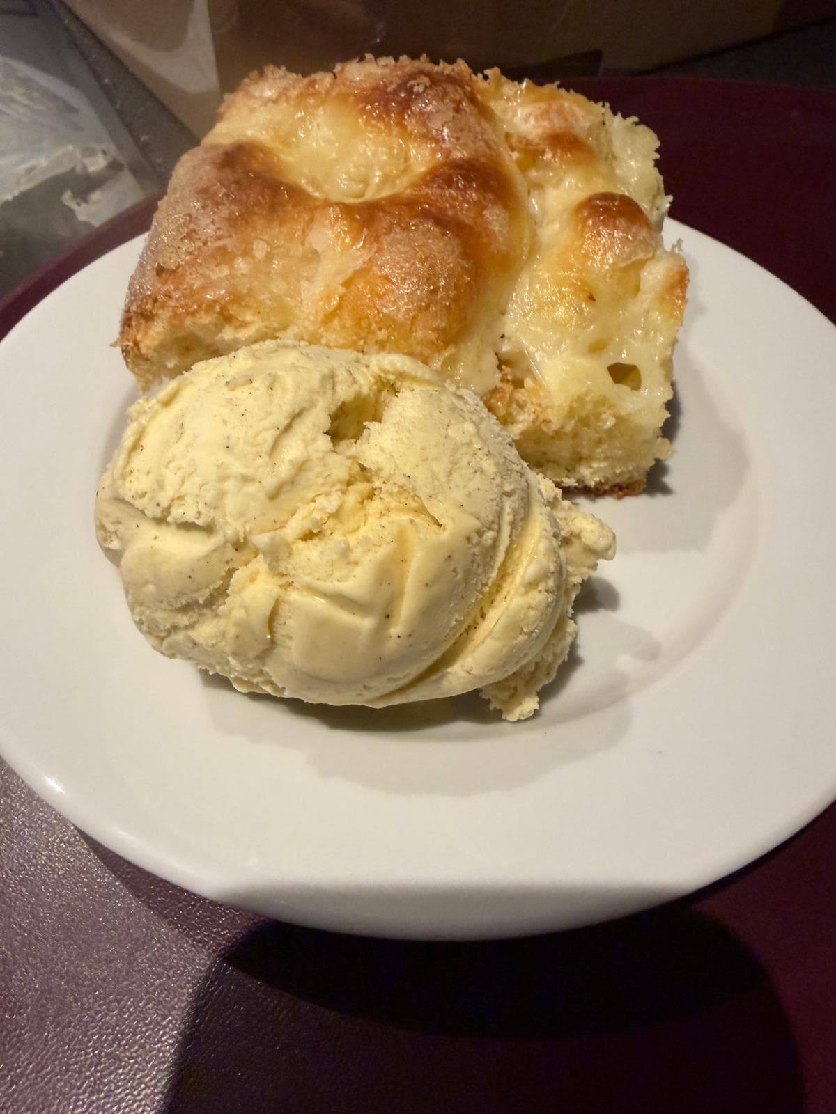Brioche and ice cream